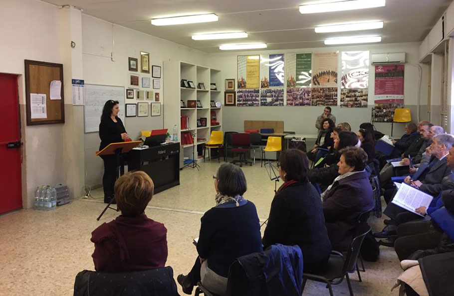 Clara Antoniciello durante una lezione del corso